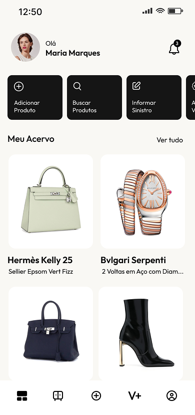 Vero+ App - Tela inicial